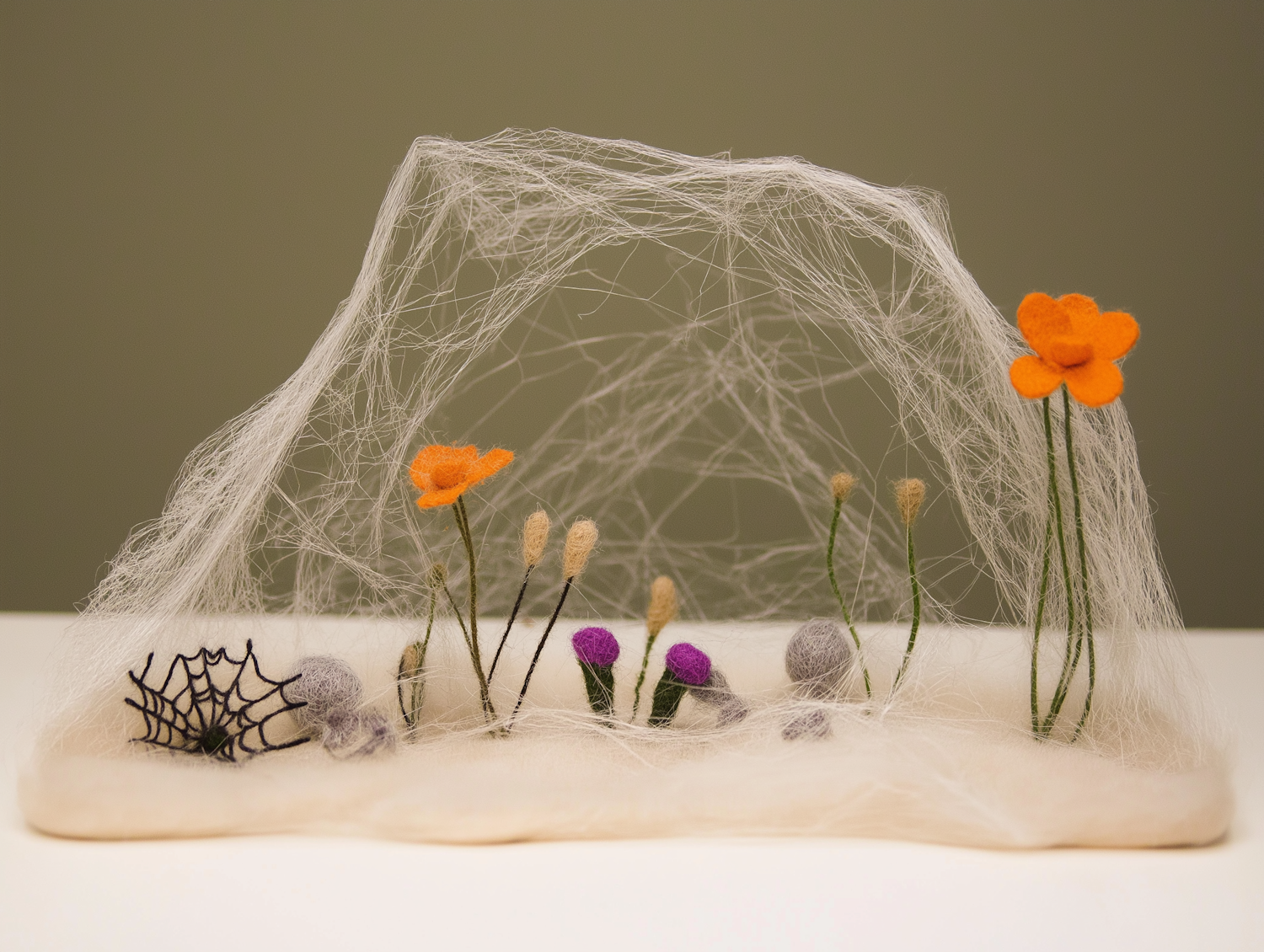 Handcrafted Felt Flower Scene