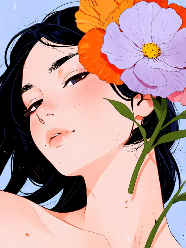 Floral Woman Illustration