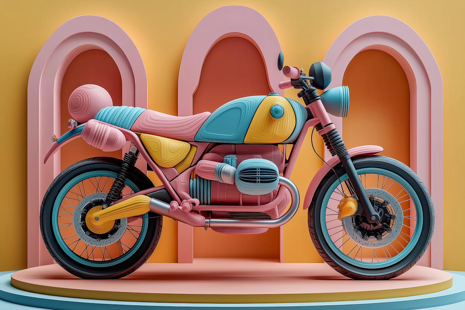 Stylized Motorcycle Art