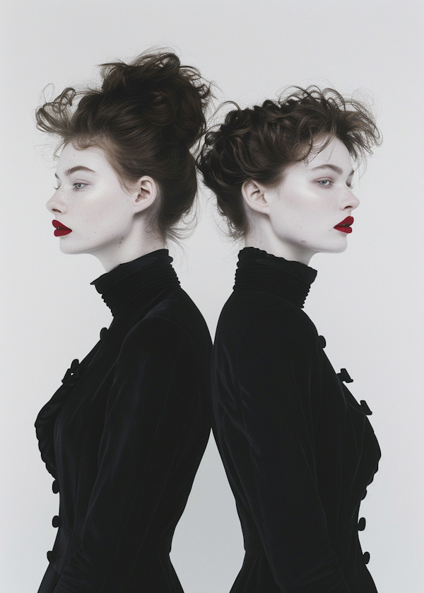 Symmetrical Fashion Portrait of Two Women