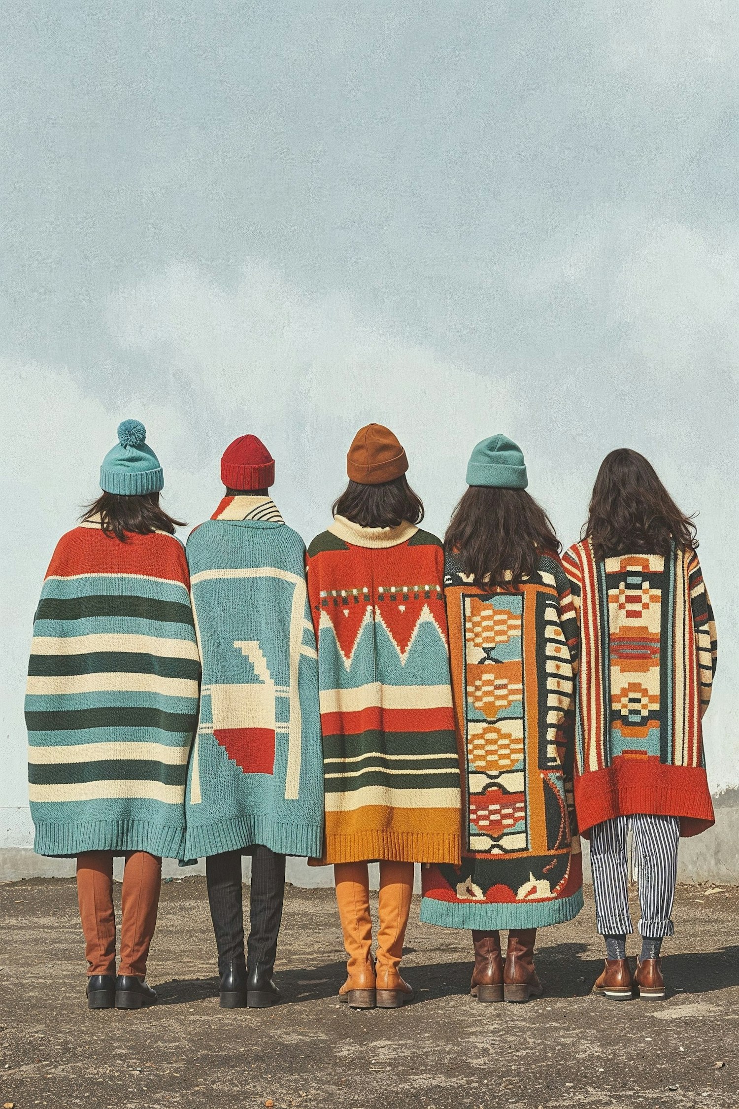 Colorful Traditional Ponchos and Hats