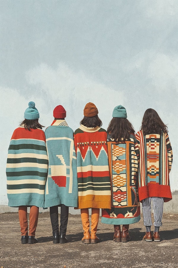 Colorful Traditional Ponchos and Hats