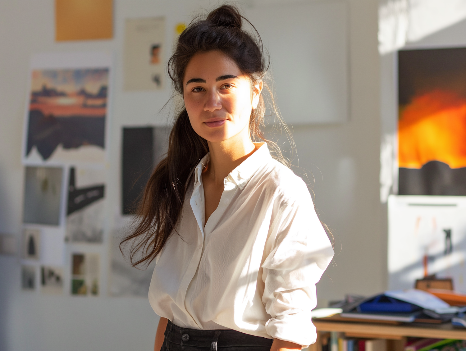 Confident Woman in Workspace