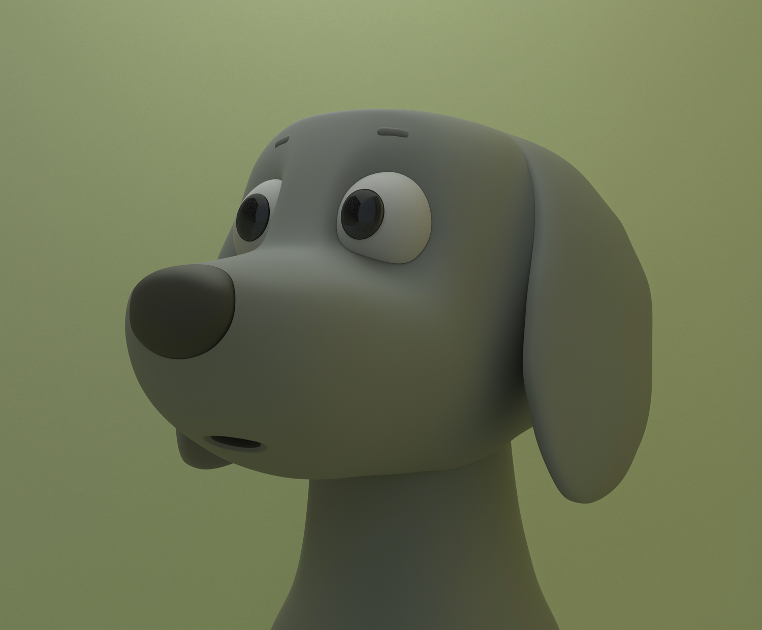 Cartoon-Style Surprised Dog