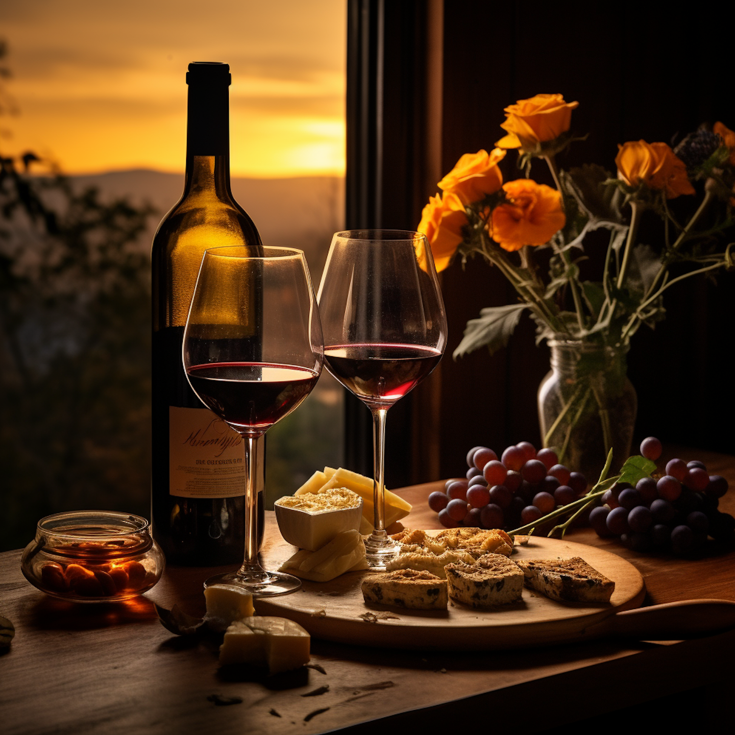 Sunset Wine and Dine Still Life