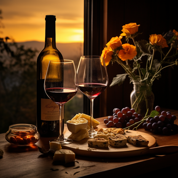 Sunset Wine and Dine Still Life