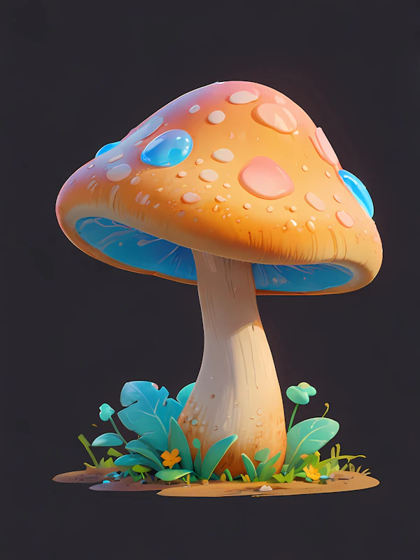 Vibrant Mushroom Art