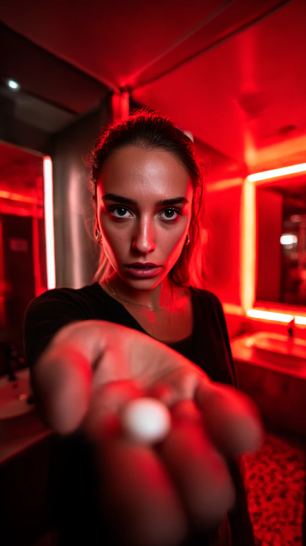 Neon Reflection Portrait