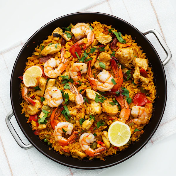 Paella in Black Pan
