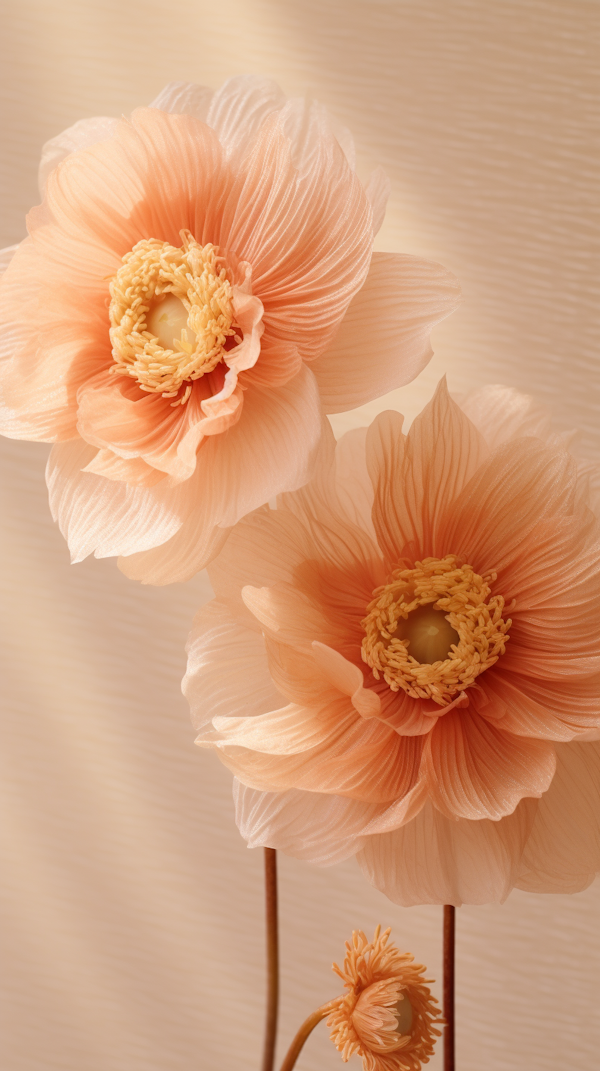 Peach Tissue Paper Blossoms