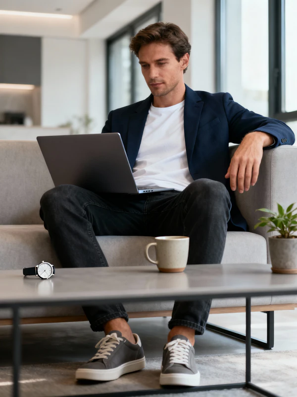 Man Working on Laptop