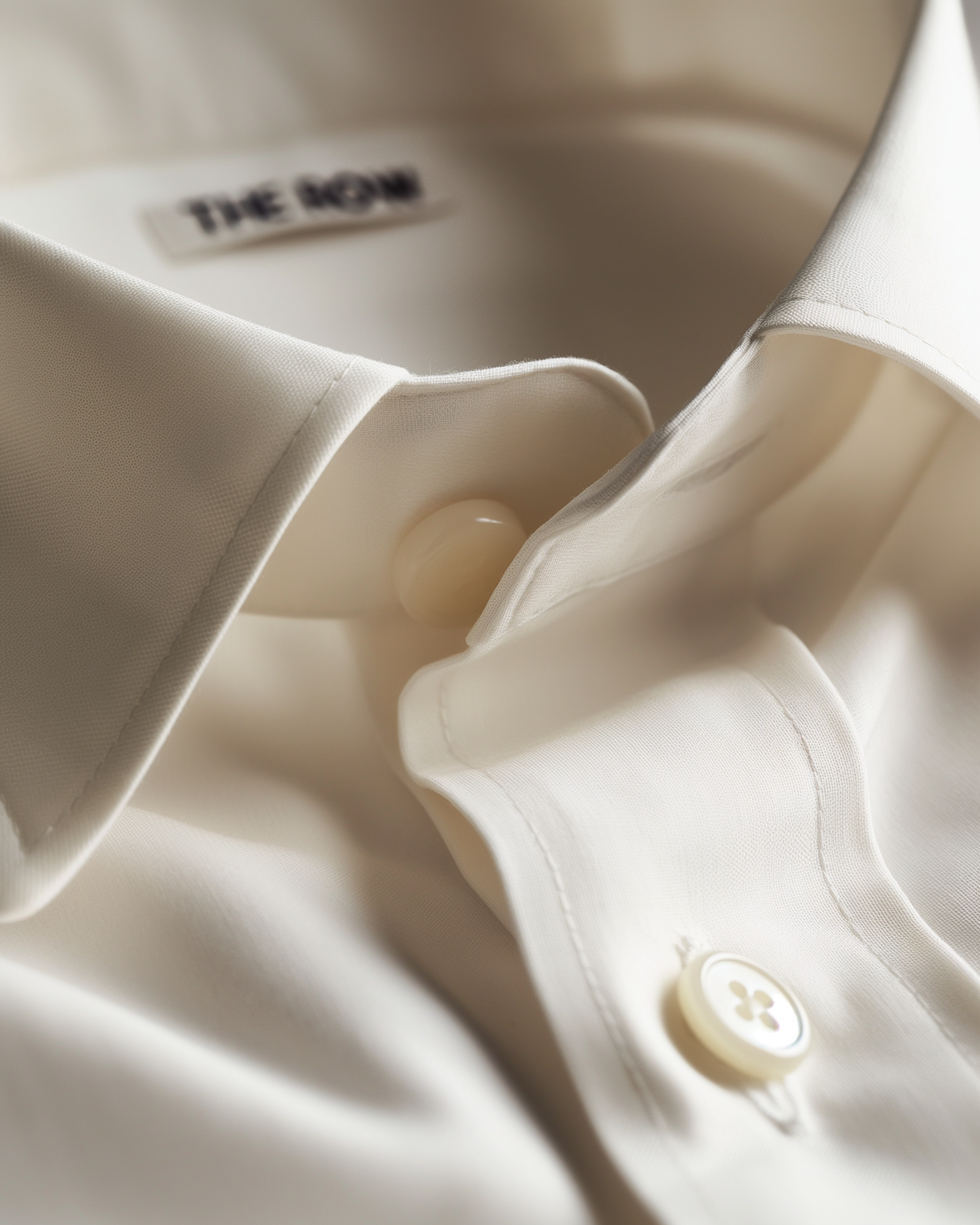 Elegant White Dress Shirt Detail