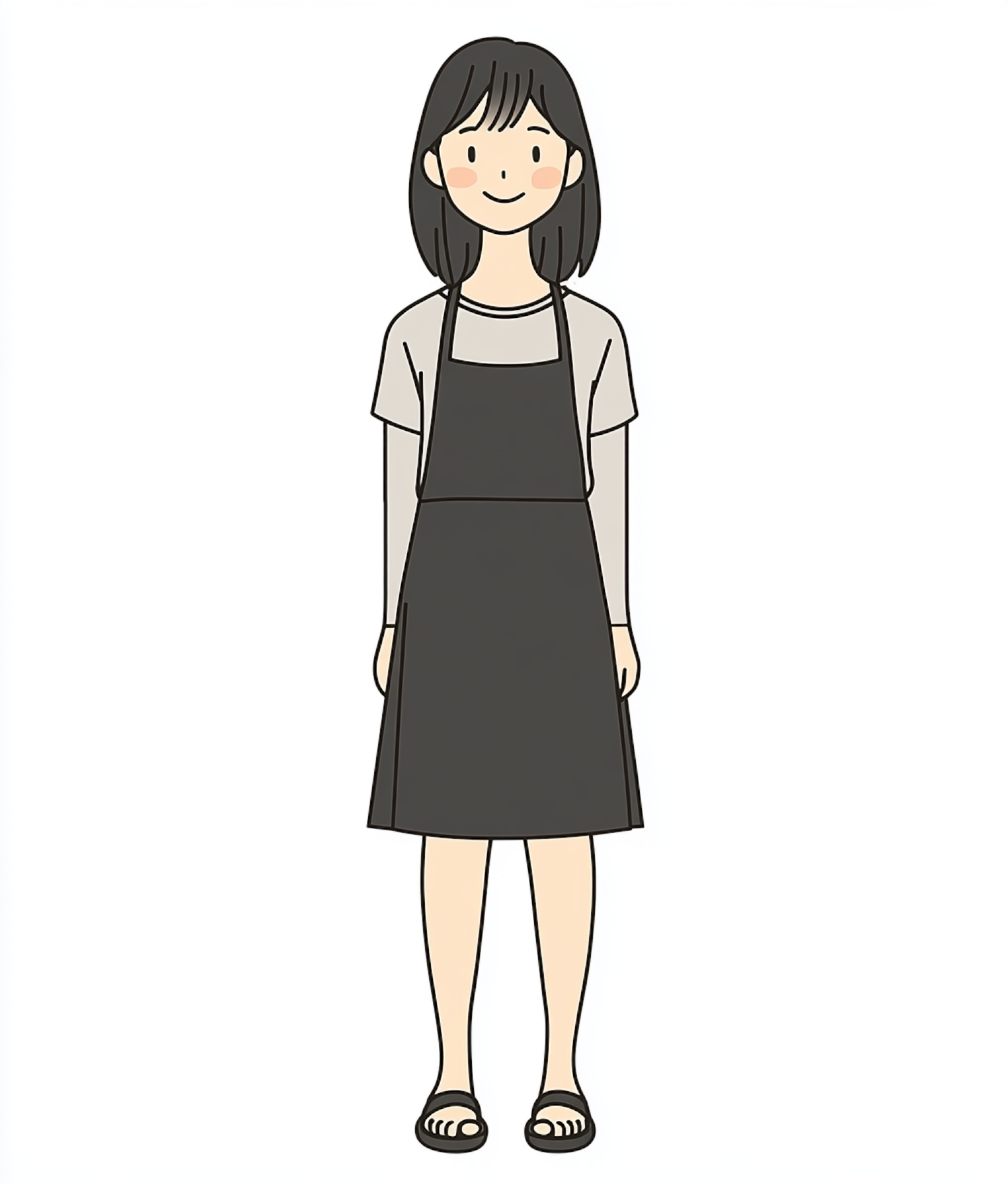 Full-Length Illustration of Young Woman