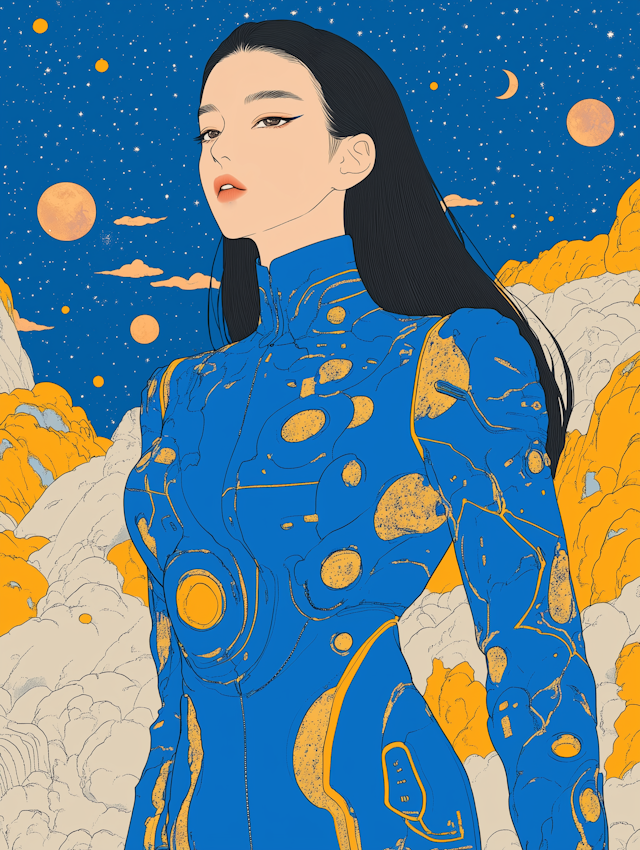 Futuristic Woman in Space