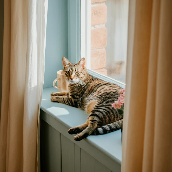 Tabby Cat on Windowsill