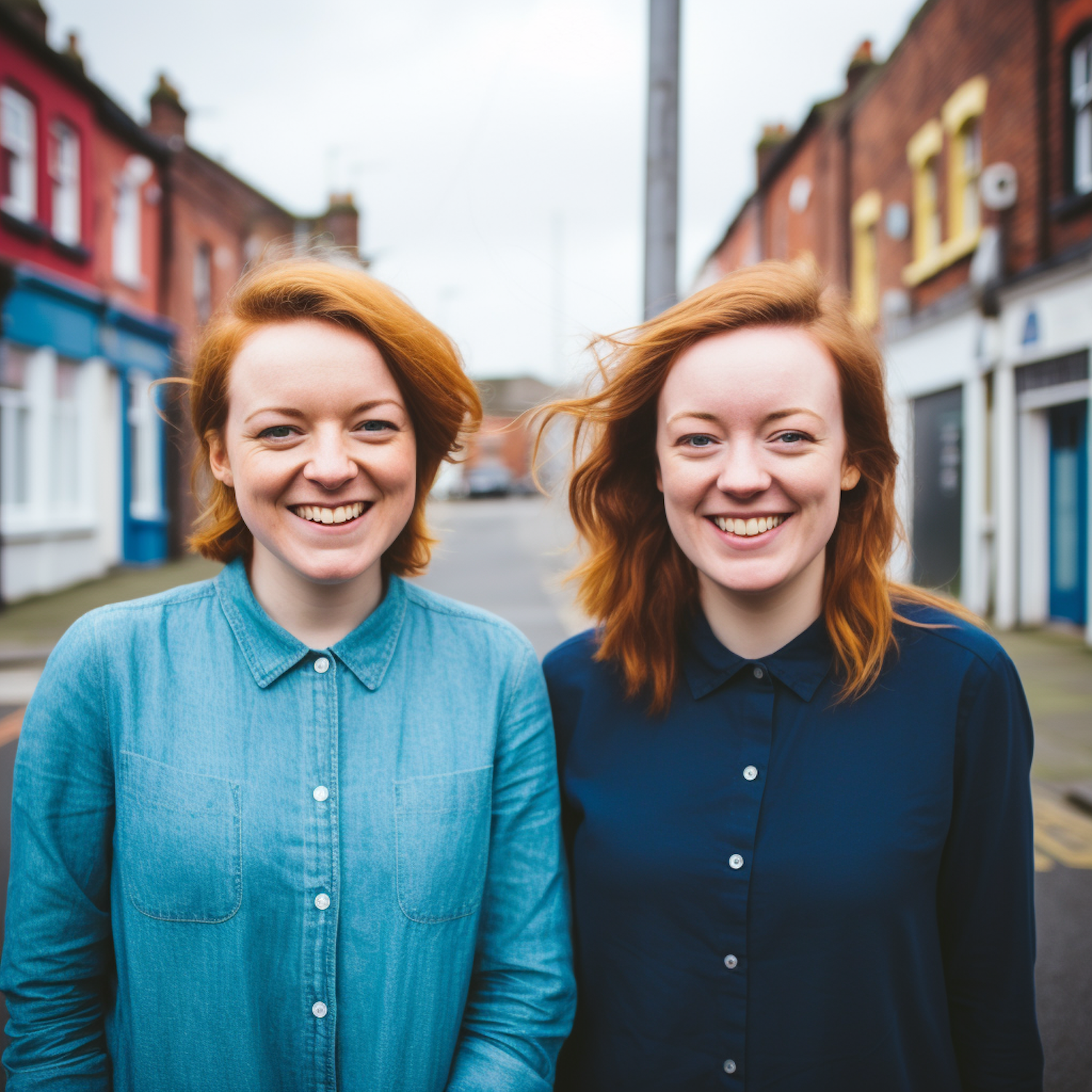 Redheaded Sisters Sharing a Joyful Moment