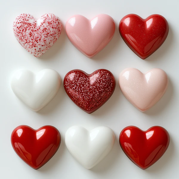 Glossy Heart Grid