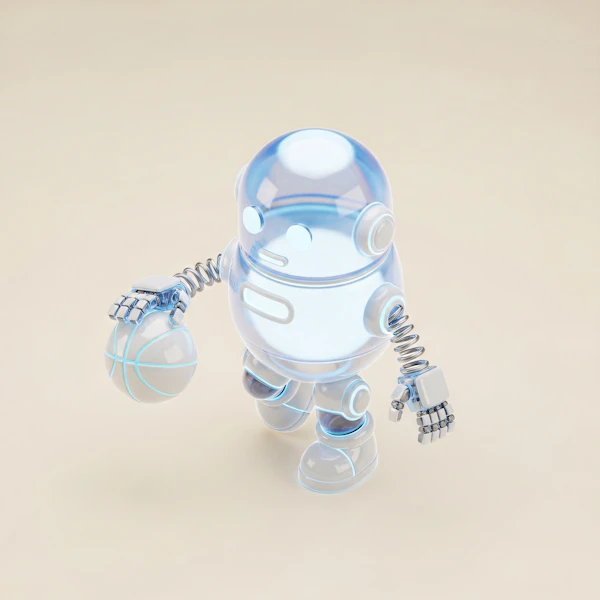 Futuristic Robot with Basketball