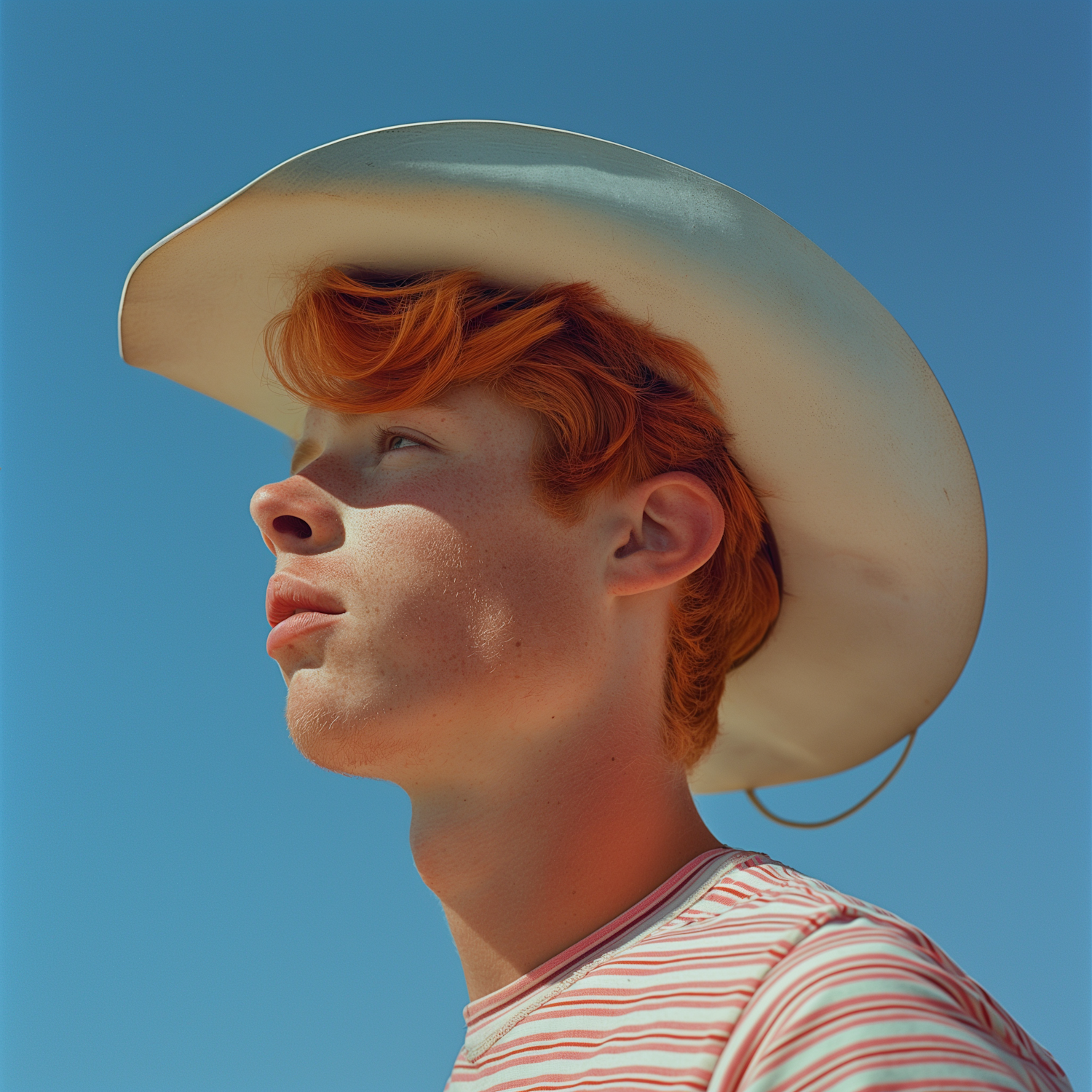 Contemplative Youth with Red Hair