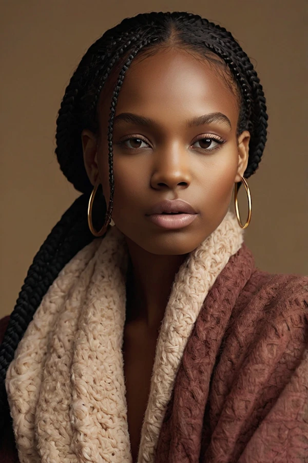 Portrait of a Woman with Braided Hair