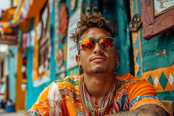 Fashionable Young Man in Urban Setting