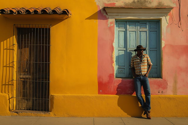 Relaxed Cowboy in Southwestern Twilight