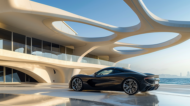 Futuristic Sports Car and Architecture