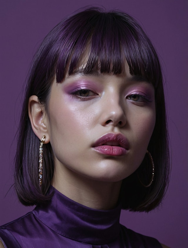 Striking Portrait with Purple Theme