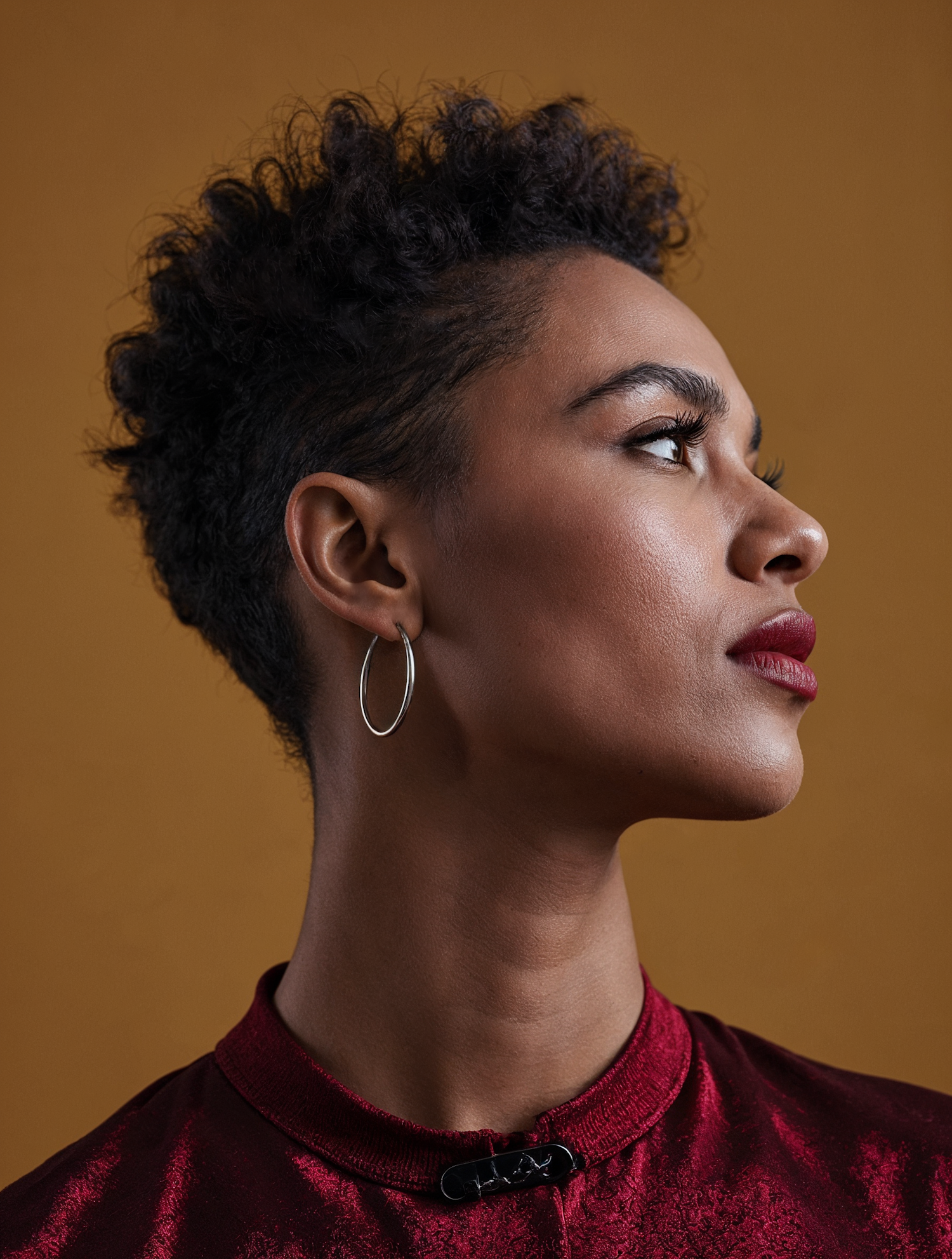 Elegant Portrait with Velvet and Mustard