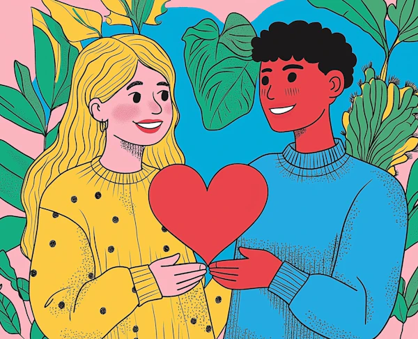 Affectionate Couple with Heart