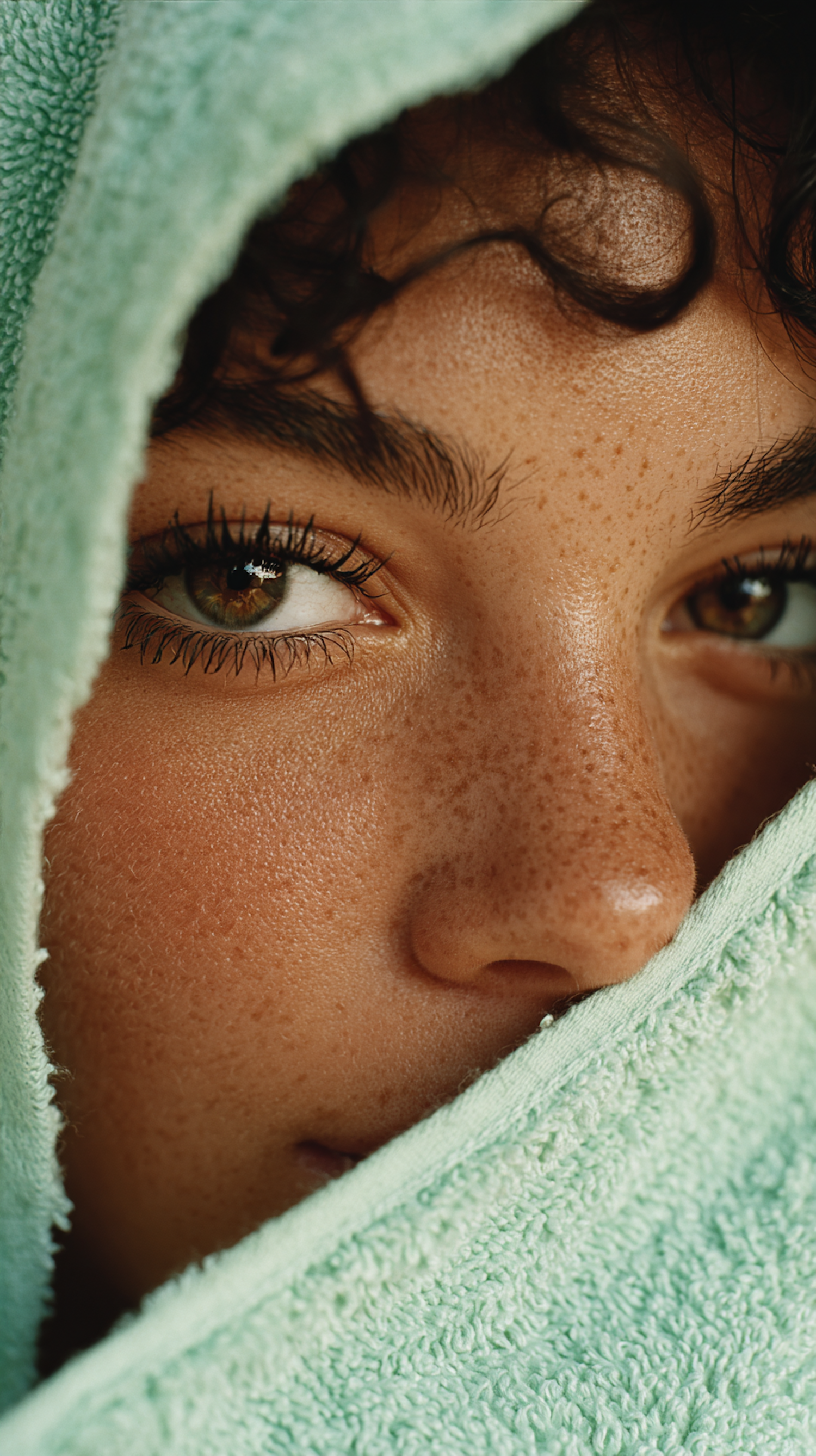 Close-Up Face with Towel