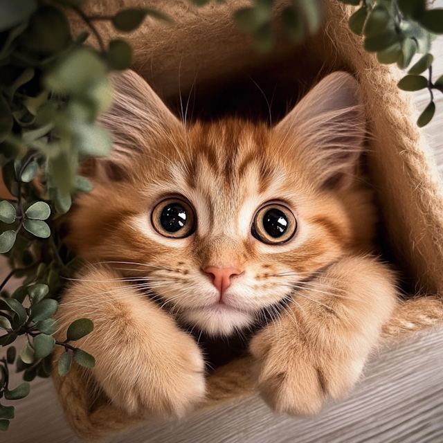 Curious Orange Tabby Kitten