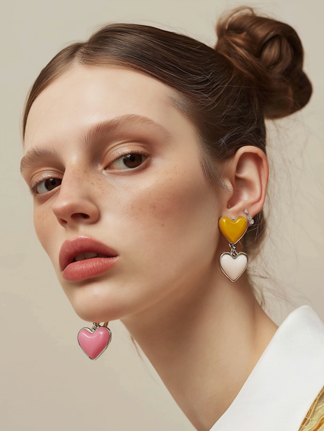 Portrait of a Young Woman with Heart-Shaped Earrings