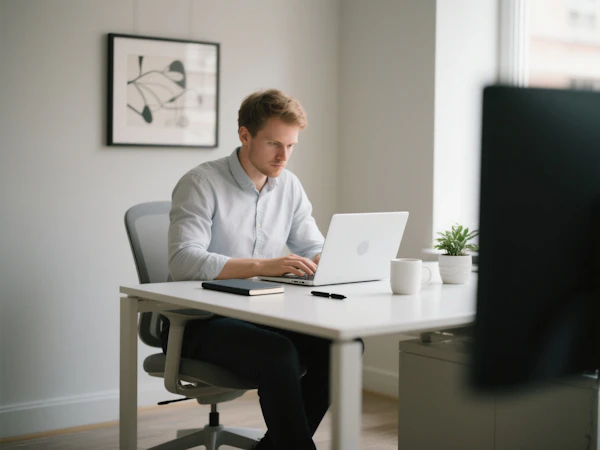 Man Working at Desk