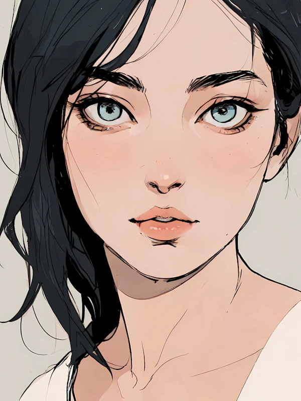 Close-up Illustration of Human Face