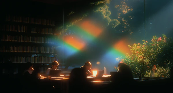 Serene Library Scene