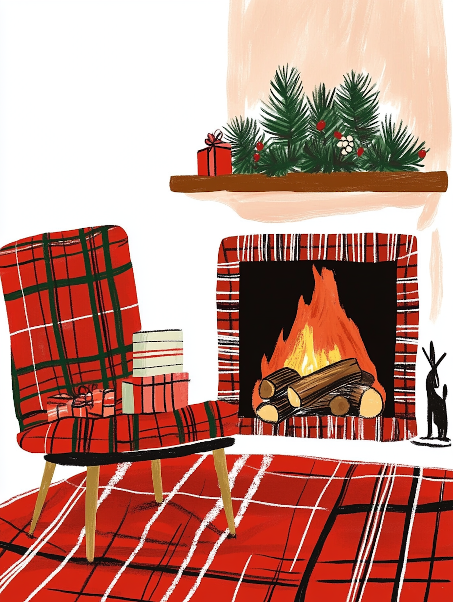 Cozy Festive Fireplace Scene