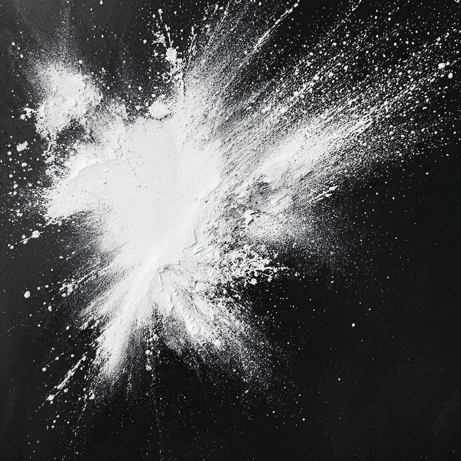 Dynamic Burst of White Powder