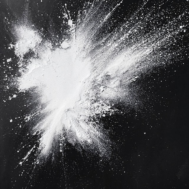 Dynamic Burst of White Powder