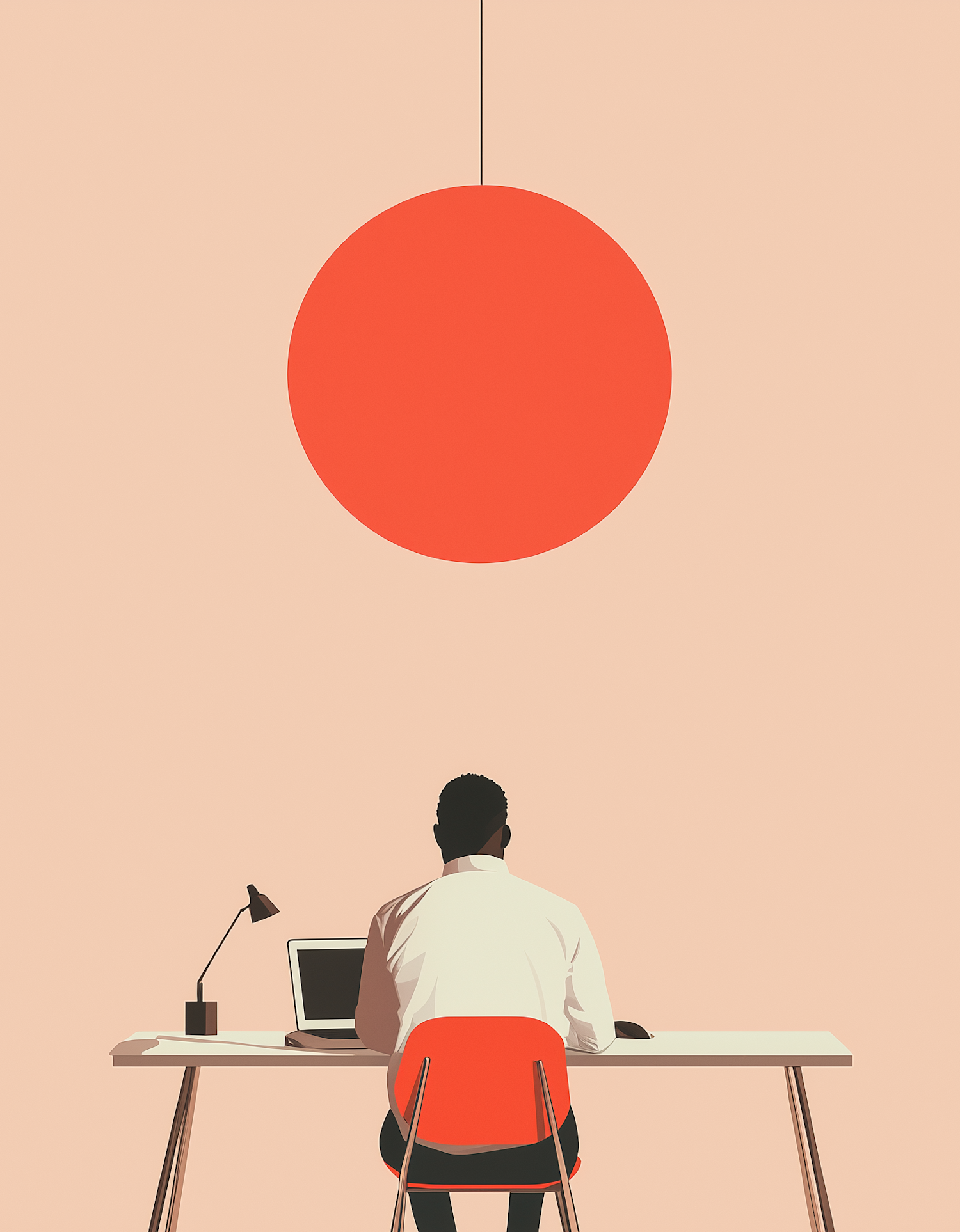 Serene and Vibrant Workspace Illustration