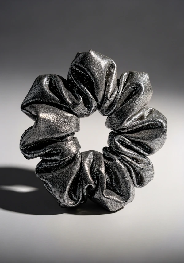 Shimmering Silver Scrunchie
