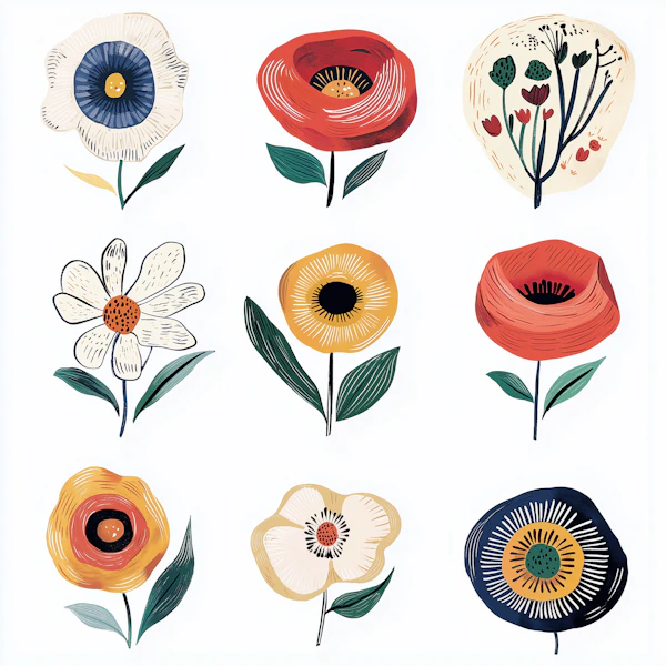 Stylized Flower Grid