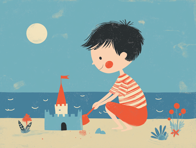 Child Building Sandcastle