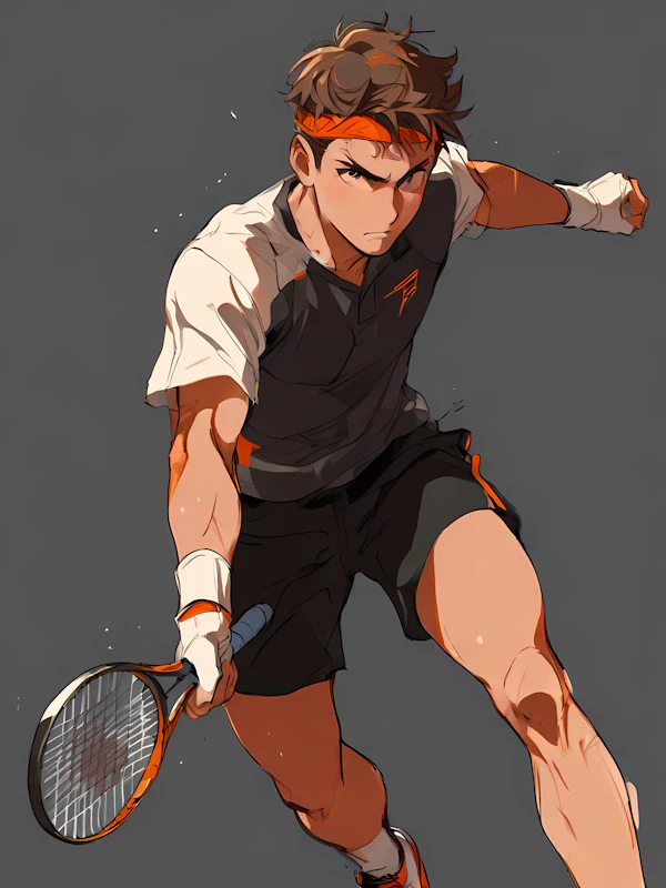 Tennis Player in Action