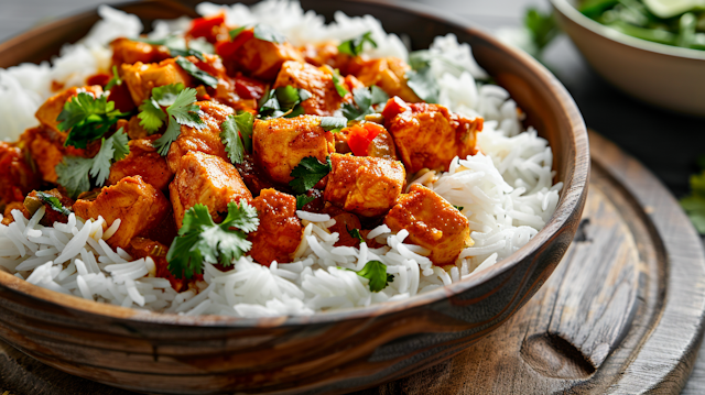 Paneer Tikka Masala with White Rice