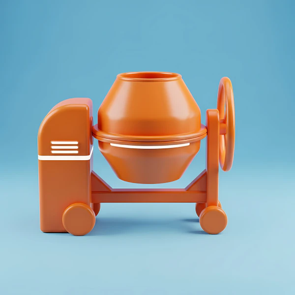 Orange Cement Mixer