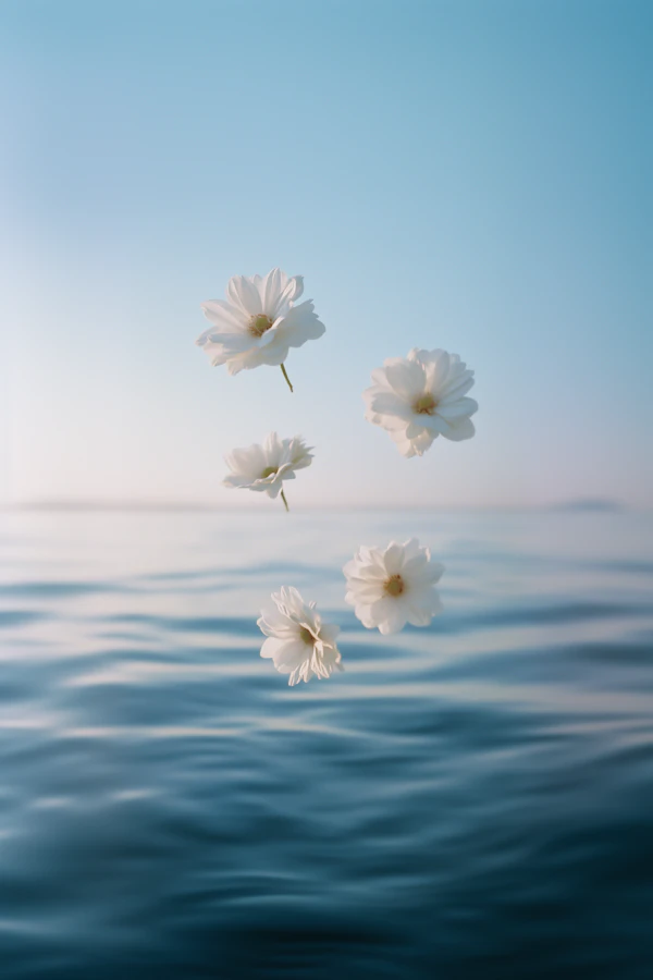 Floating White Flowers