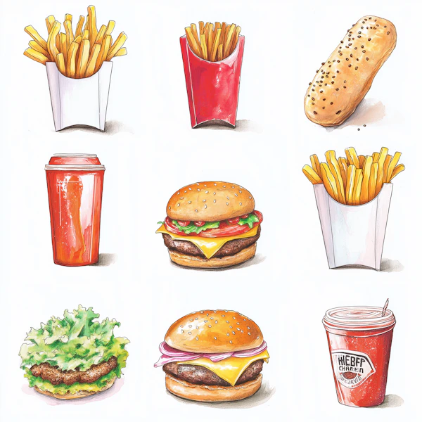 Fast Food Grid Art