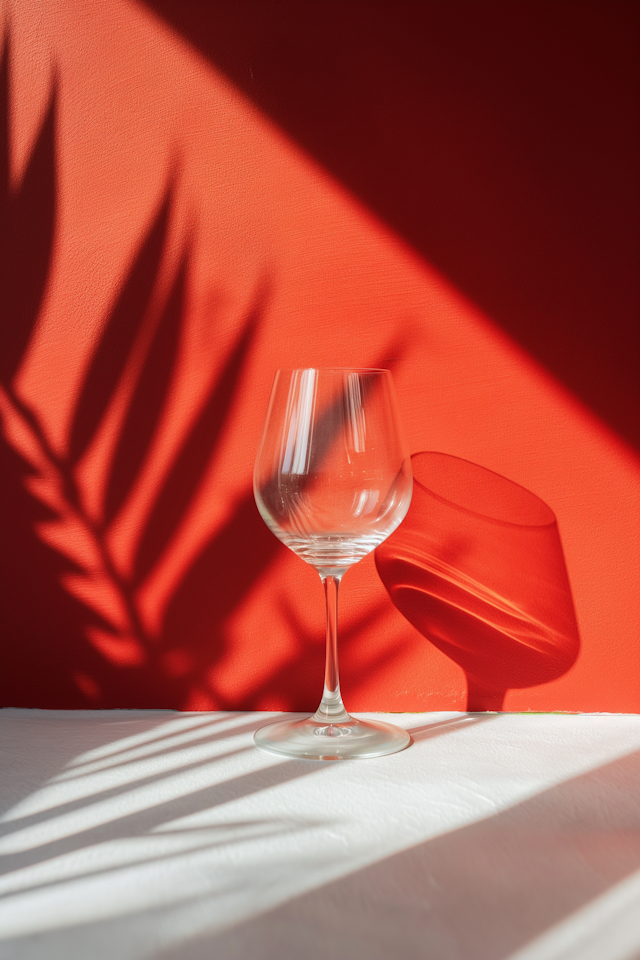 Contrast and Shadow with Wine Glass