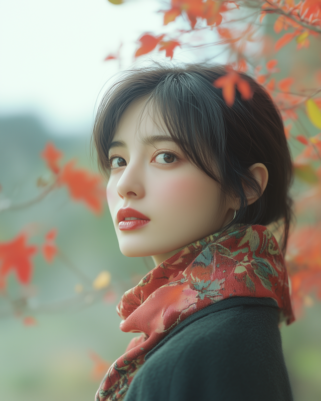 Serene Woman in Autumn